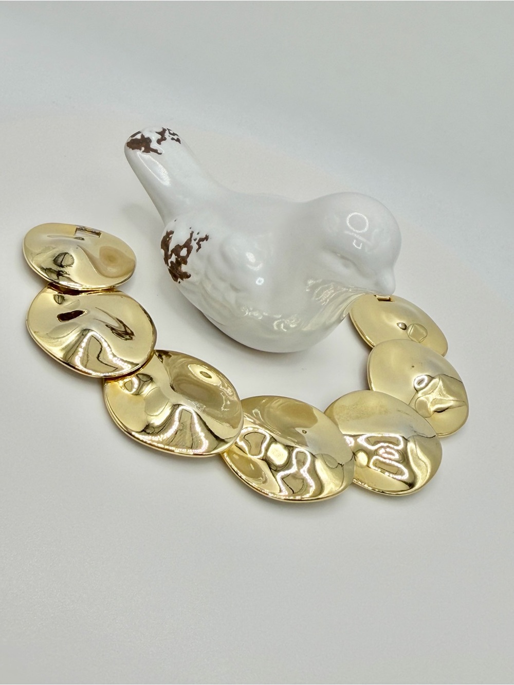 Elegant Gold Disc Statement Bracelet
